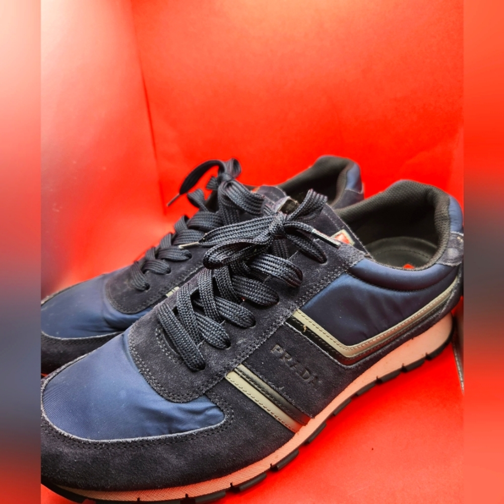 Suede Prada men's sneakers